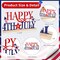 Metal Happy 4th of July Sign – Red White & Blue Patriotic Star Decor – 250th Anniversary Independence Day Decorations for Home & Office – Freestanding Metal Shelf Sitter & Mantel Sign – Sestercentennial Commemorative Tabletop Accent